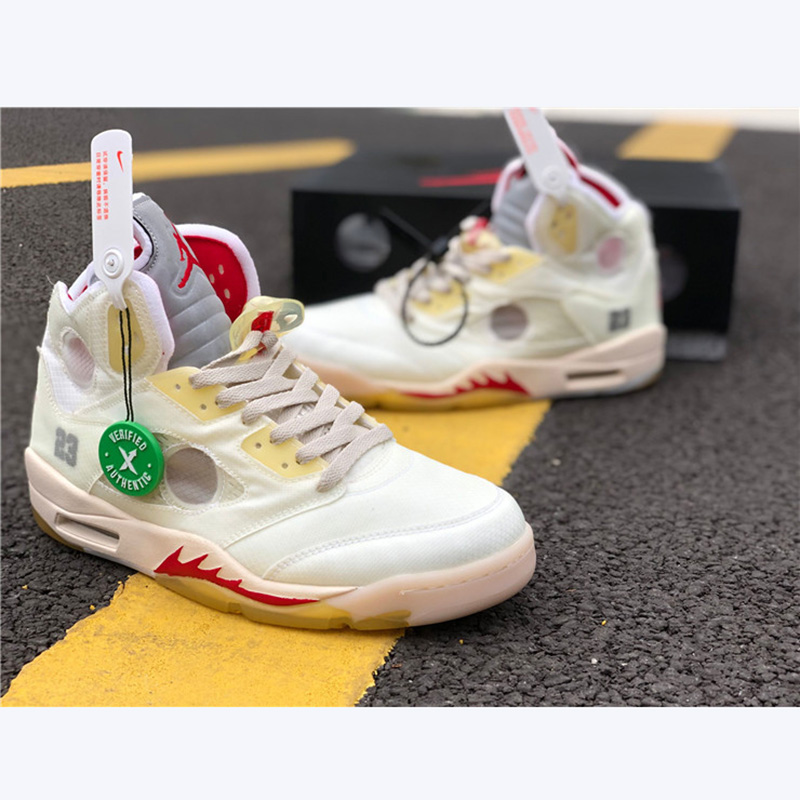 Jordan Offwhite X AJ5 White/Fire Red  - EUR FASHION