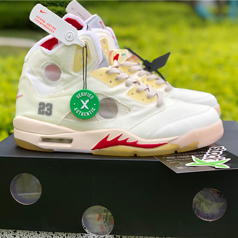 Jordan Offwhite X AJ5 White/Fire Red  - EUR FASHION