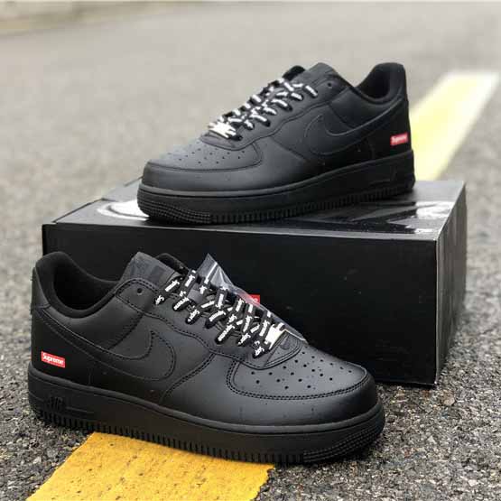 Nike X Supreme Air Force 1 Black - EUR FASHION