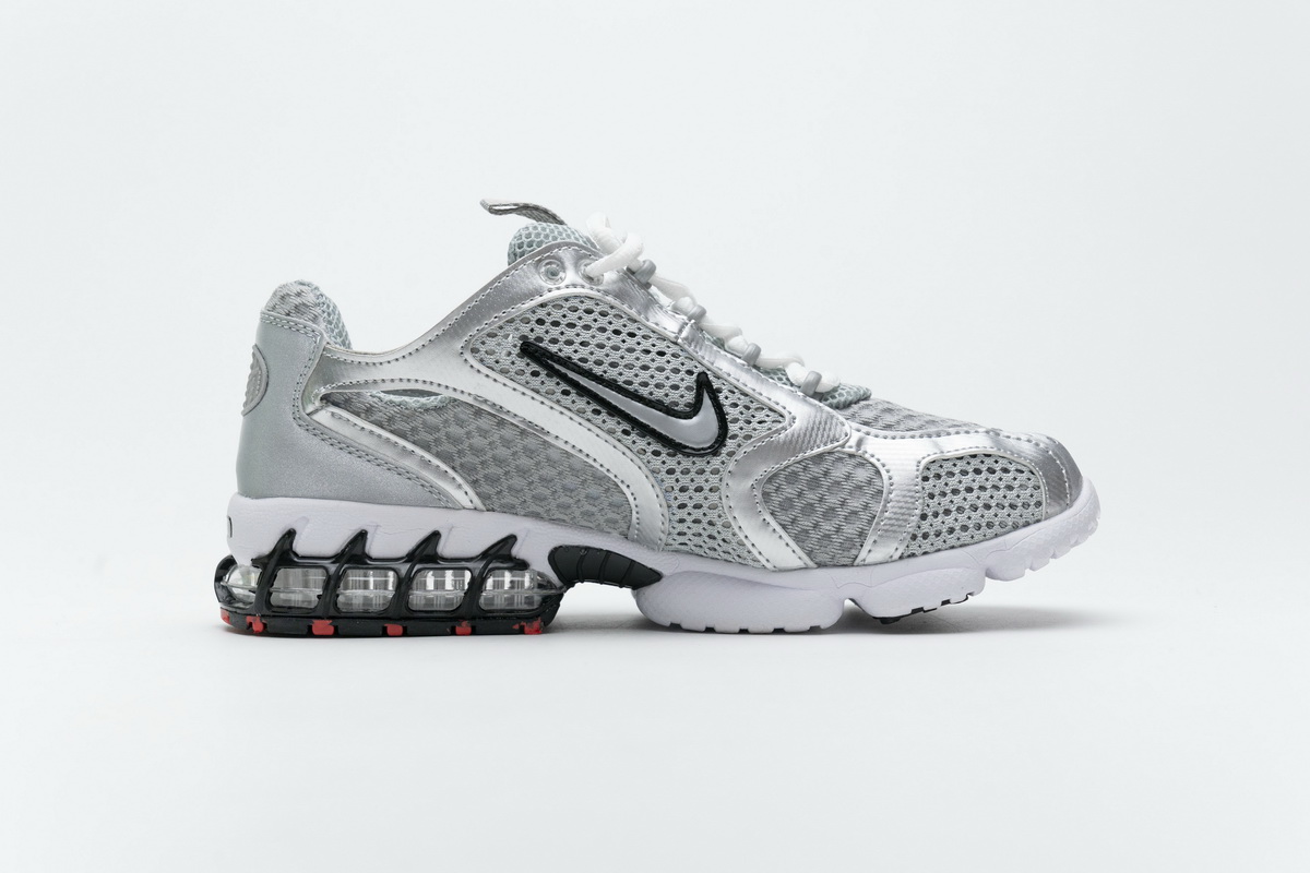 Stussy X Nike Air Zoom Spiridon Caged 2 Metallic Silver - EUR FASHION