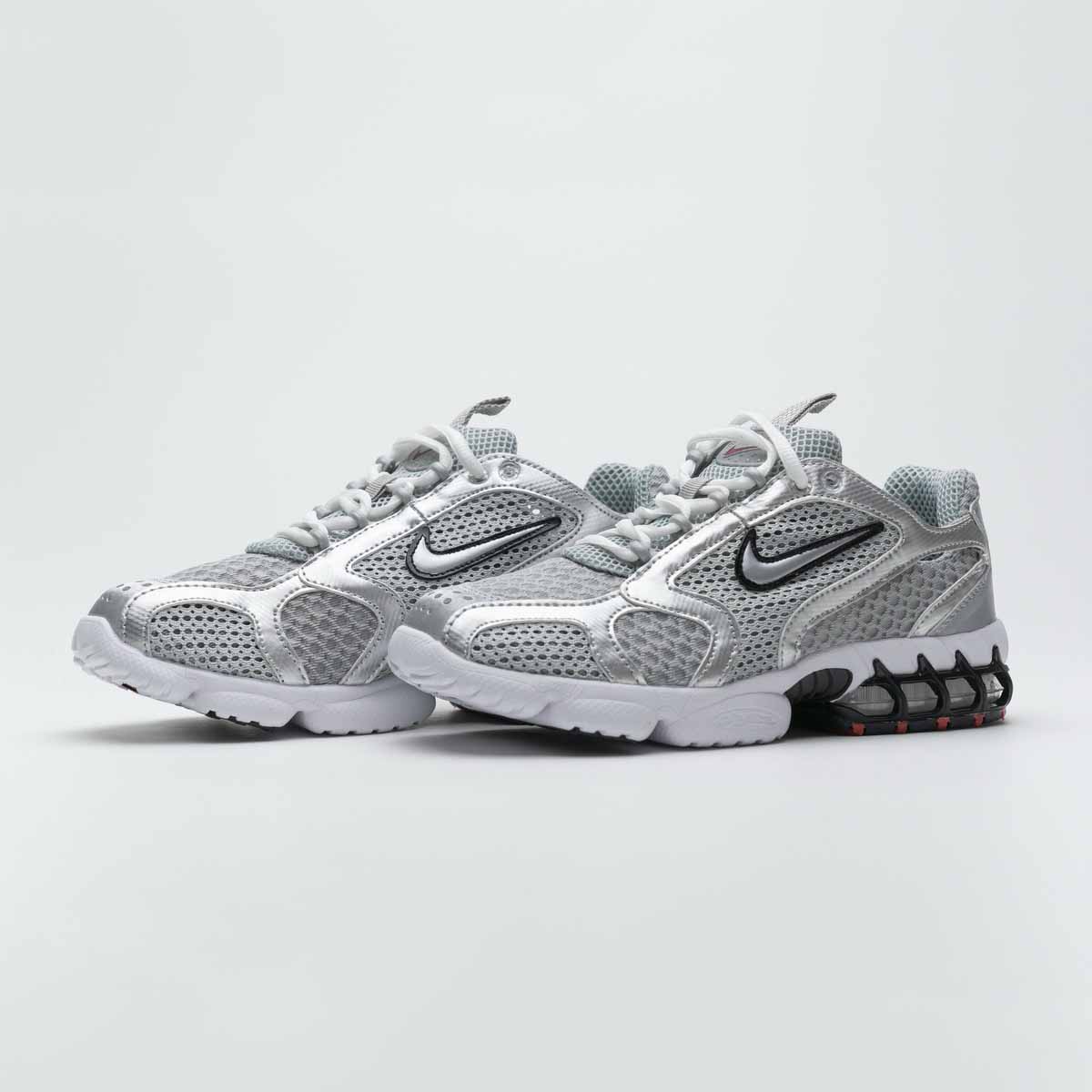 Stussy X Nike Air Zoom Spiridon Caged 2 Metallic Silver - EUR FASHION