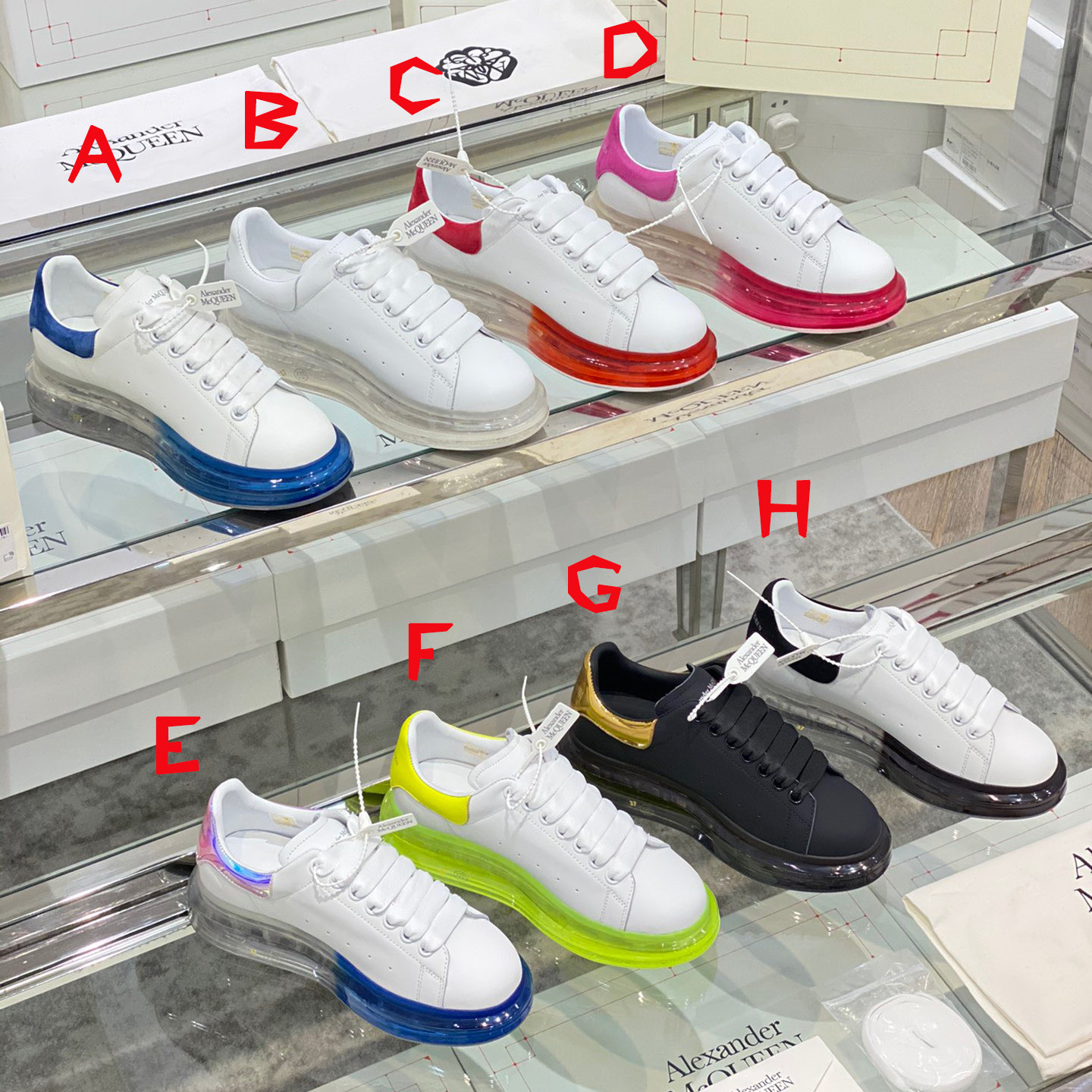 Alexander Mqueen Air Platform Leather Sneakers - EUR FASHION