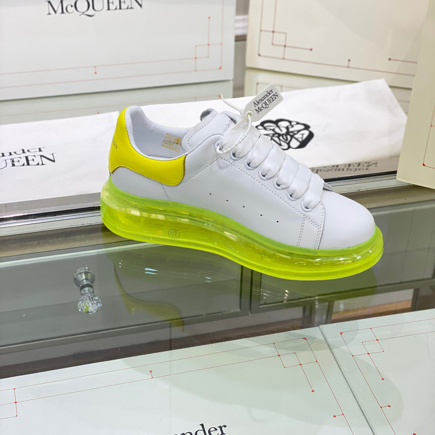Alexander Mqueen Air Platform Leather Sneakers - EUR FASHION