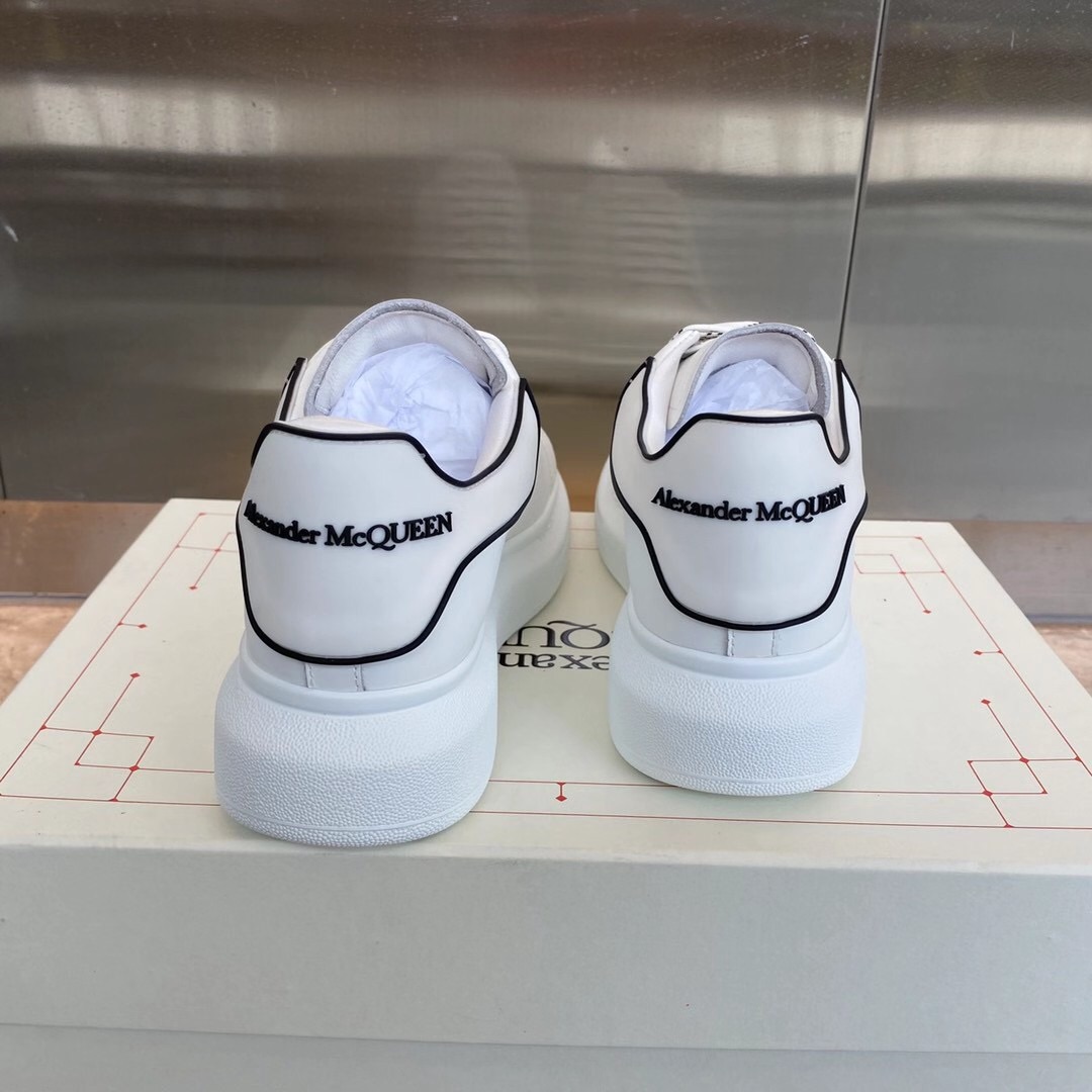 Alexander Mqueen Raised-Sole Low-Top Leather Trainers - EUR FASHION