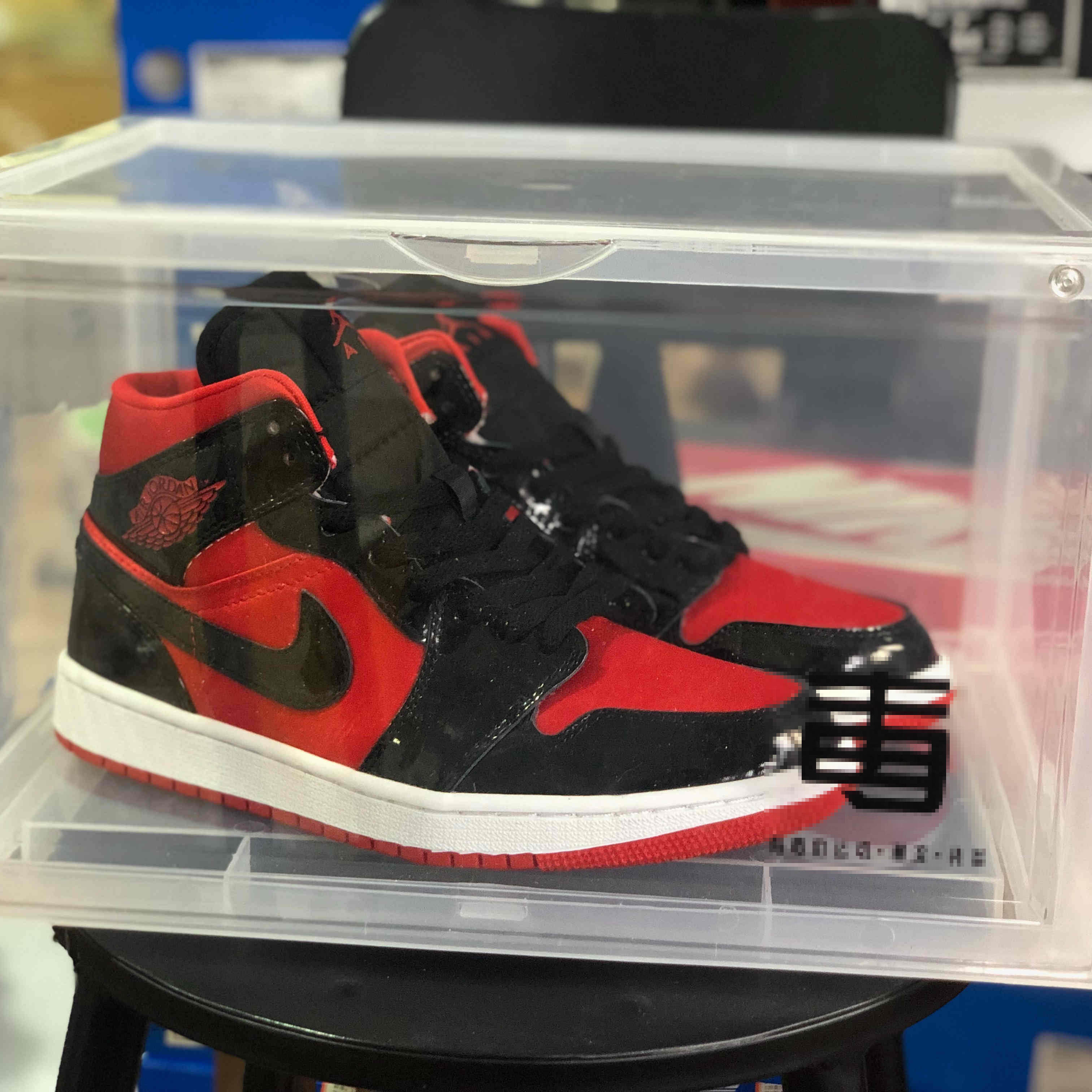 Jordan Air 1 Mid Black/Hot Punch BQ6472-600  - EUR FASHION