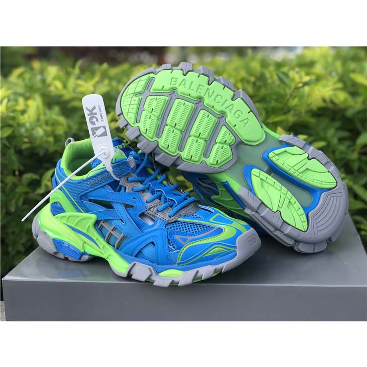 Balenciaga Blue & Green Track.2 Sneakers - EUR FASHION
