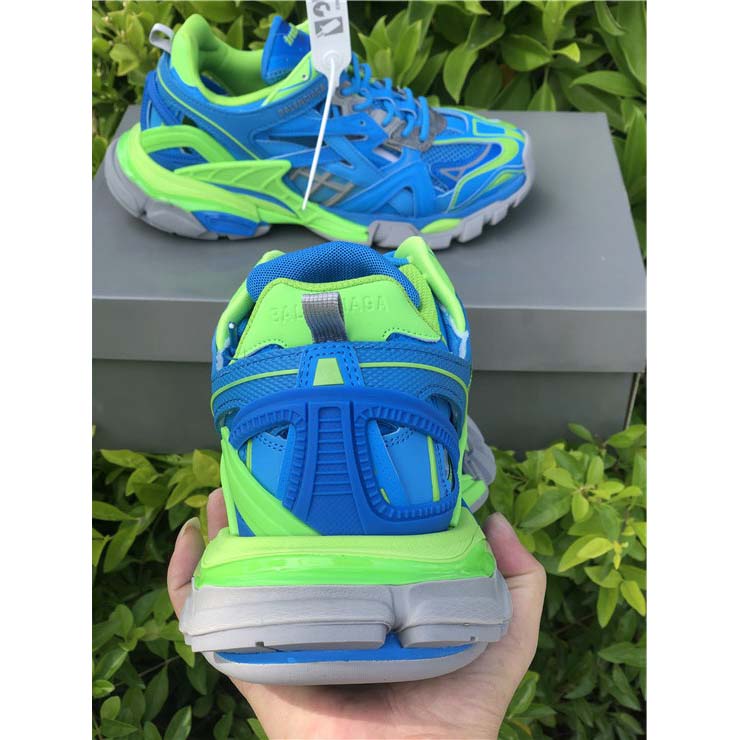 Balenciaga Blue & Green Track.2 Sneakers - EUR FASHION