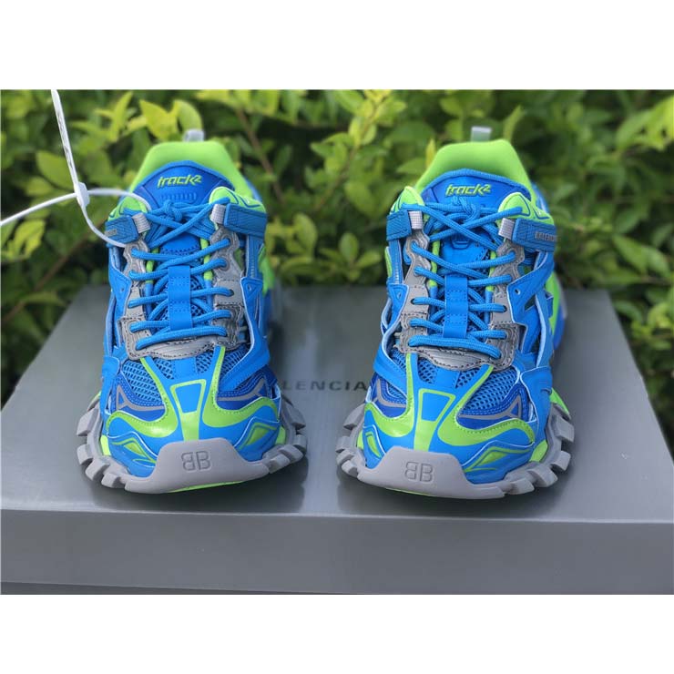 Balenciaga Blue & Green Track.2 Sneakers - EUR FASHION