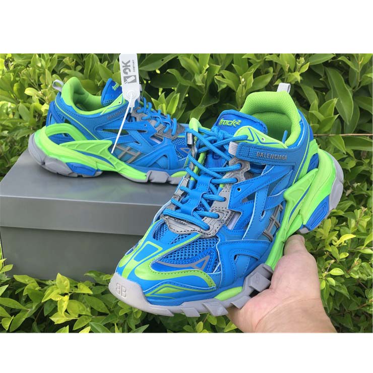 Balenciaga Blue & Green Track.2 Sneakers - EUR FASHION