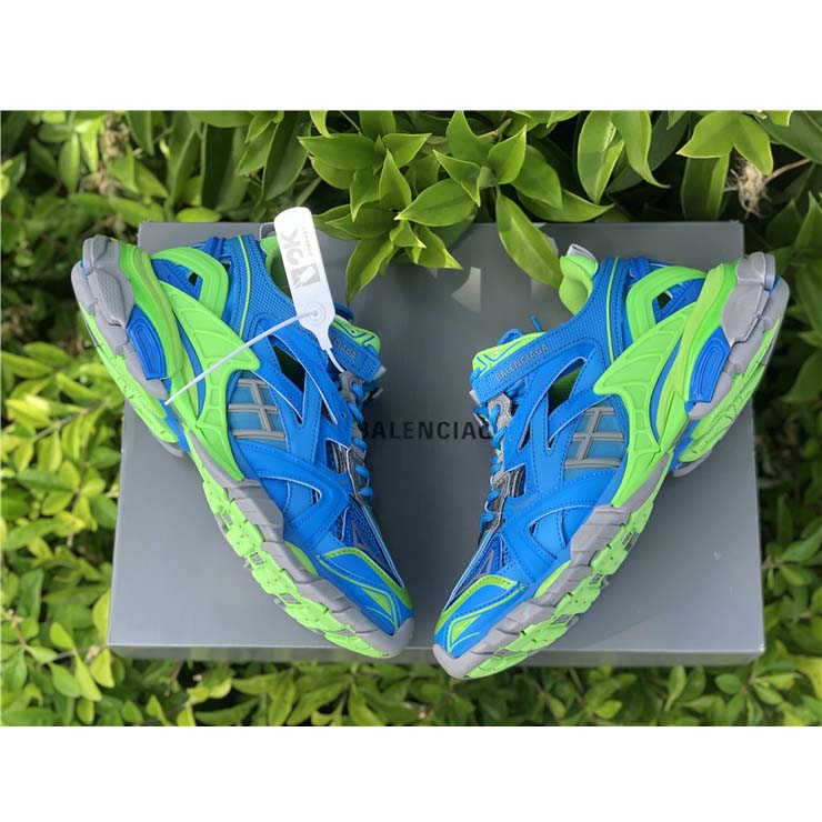 Balenciaga Blue & Green Track.2 Sneakers - EUR FASHION