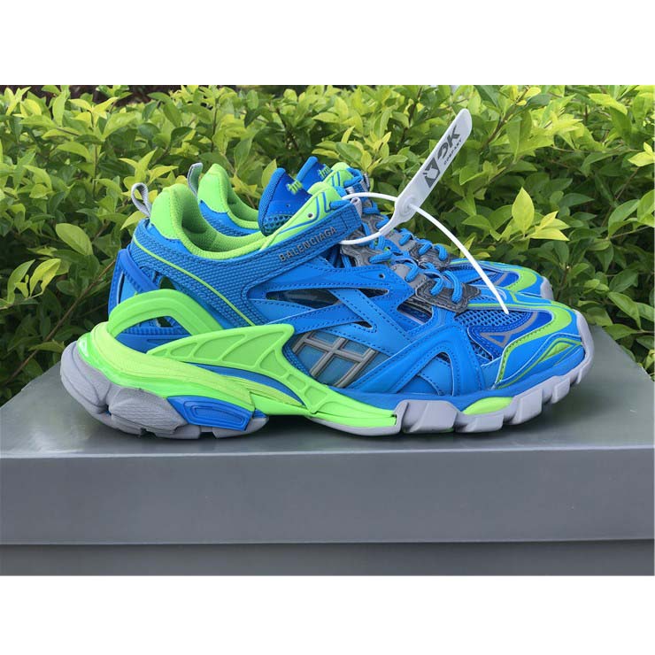 Balenciaga Blue & Green Track.2 Sneakers - EUR FASHION