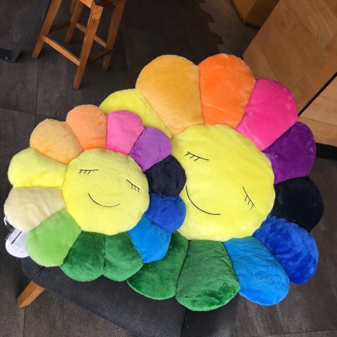 Takashi Murakami Smile On Rainbow Flower Plush Toys （Big / 100cm） - EUR FASHION