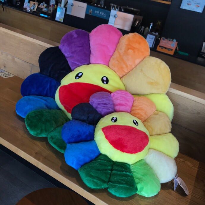 Takashi Murakami Smile On Rainbow Flower Plush Toys （Big / 100cm） - EUR FASHION