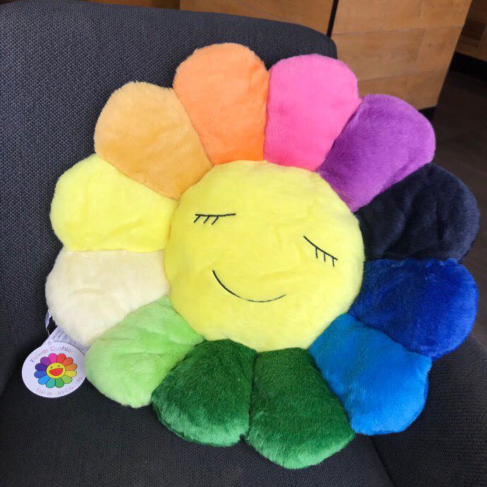 Takashi Murakami Smile On Rainbow Flower Plush Toys （Big / 100cm） - EUR FASHION