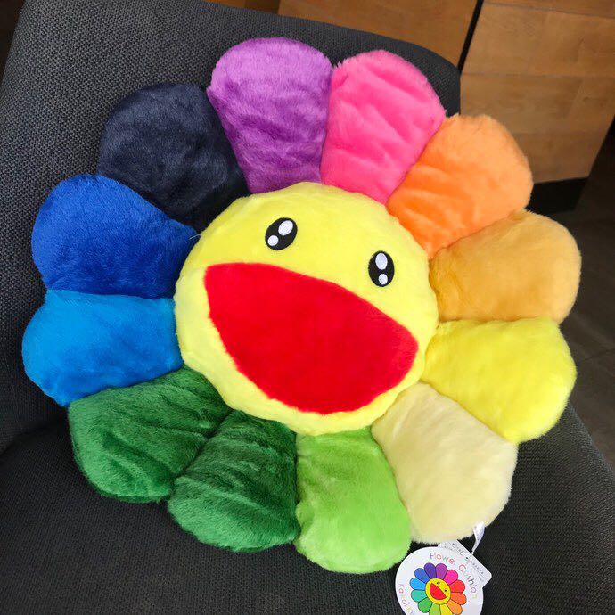 Takashi Murakami Smile On Rainbow Flower Plush Toys （Big / 100cm） - EUR FASHION