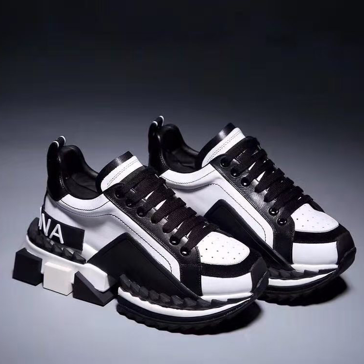 Dolce & Gabbana Super King Two Color Leather Sneakers - EUR FASHION