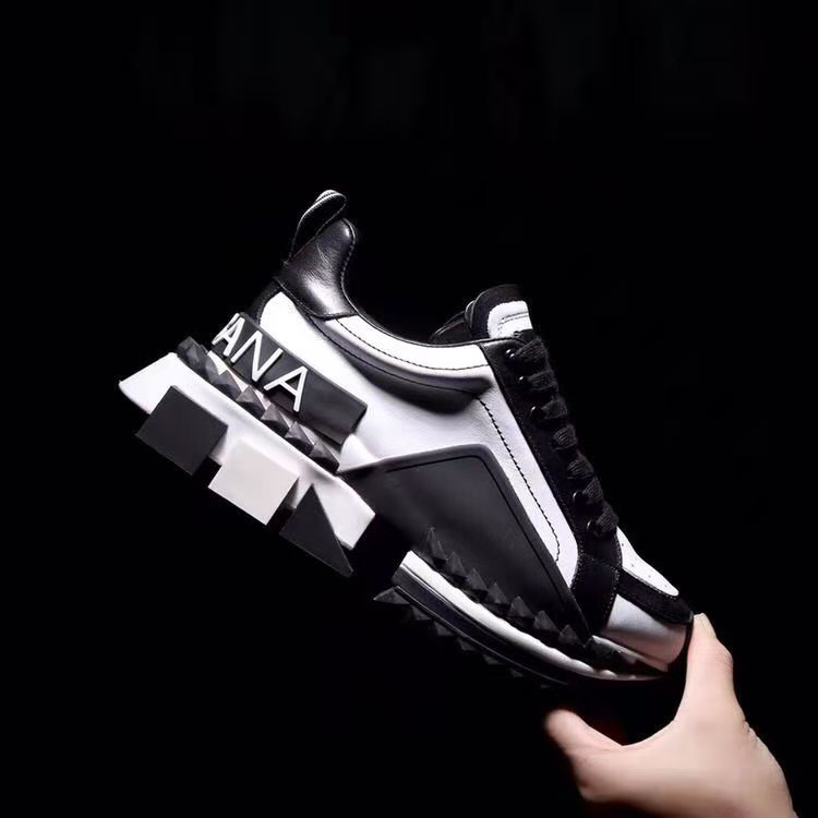 Dolce & Gabbana Super King Two Color Leather Sneakers - EUR FASHION