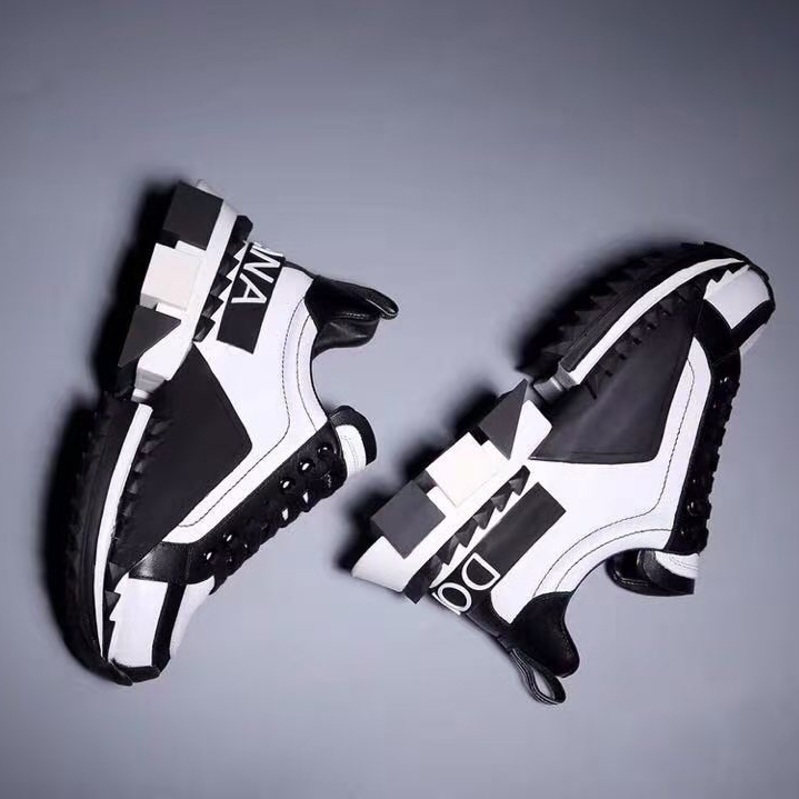 Dolce & Gabbana Super King Two Color Leather Sneakers - EUR FASHION