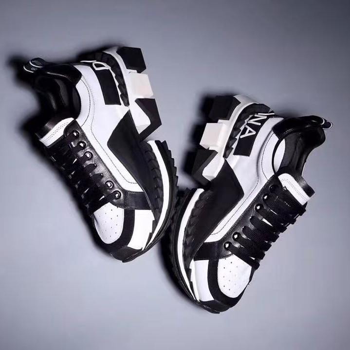 Dolce & Gabbana Super King Two Color Leather Sneakers - EUR FASHION