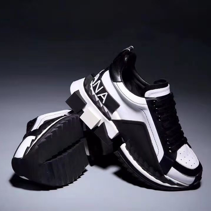 Dolce & Gabbana Super King Two Color Leather Sneakers - EUR FASHION
