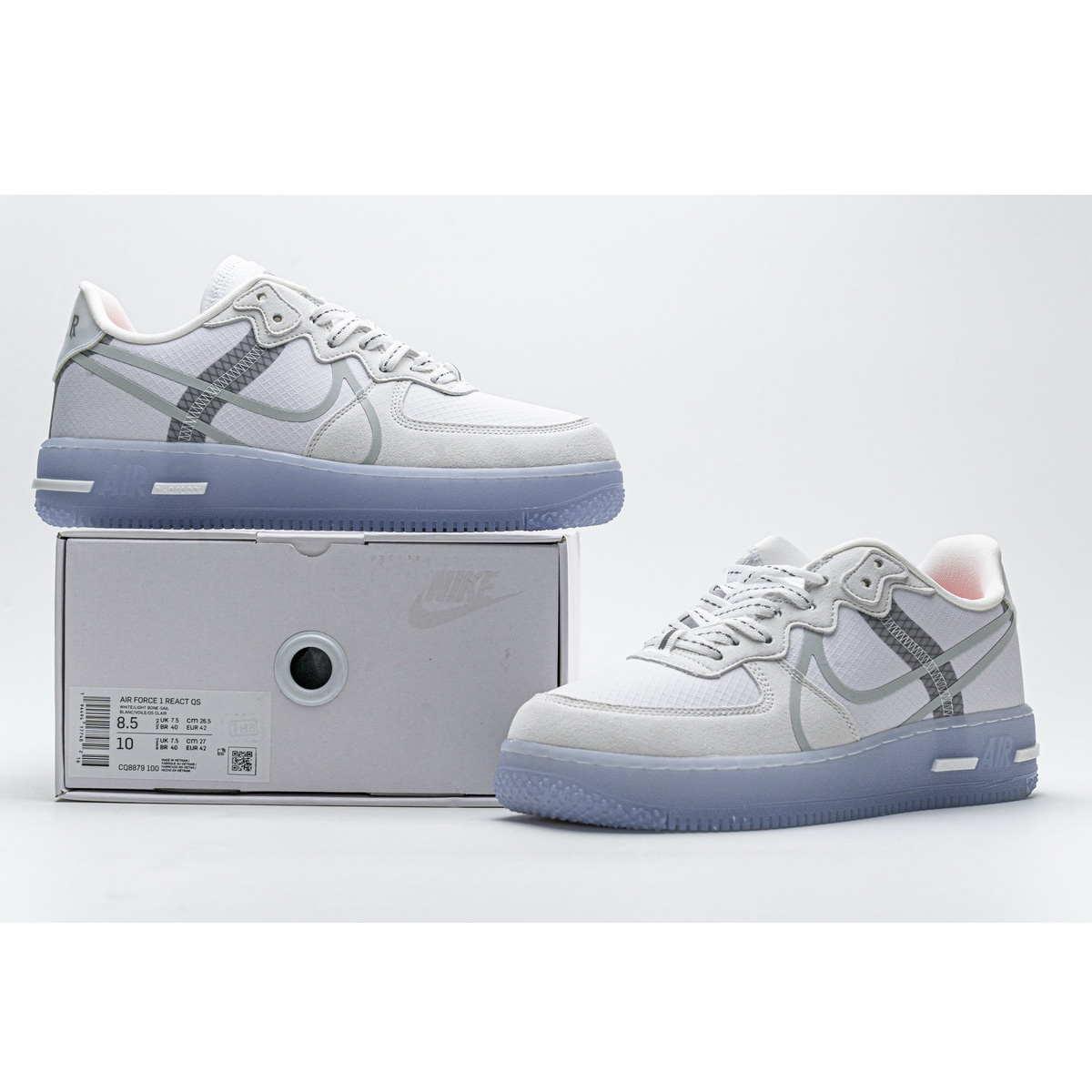 Nike Air Force 1 React White Ice CQ8879-100  - EUR FASHION