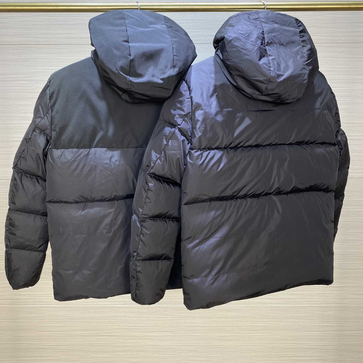 Moncler Down Jacket With Moncler Embroidered Ribbon Trim(Black) - EUR FASHION