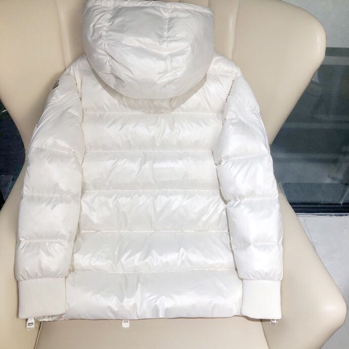 Moncler White Zipper Down Jacket  - EUR FASHION