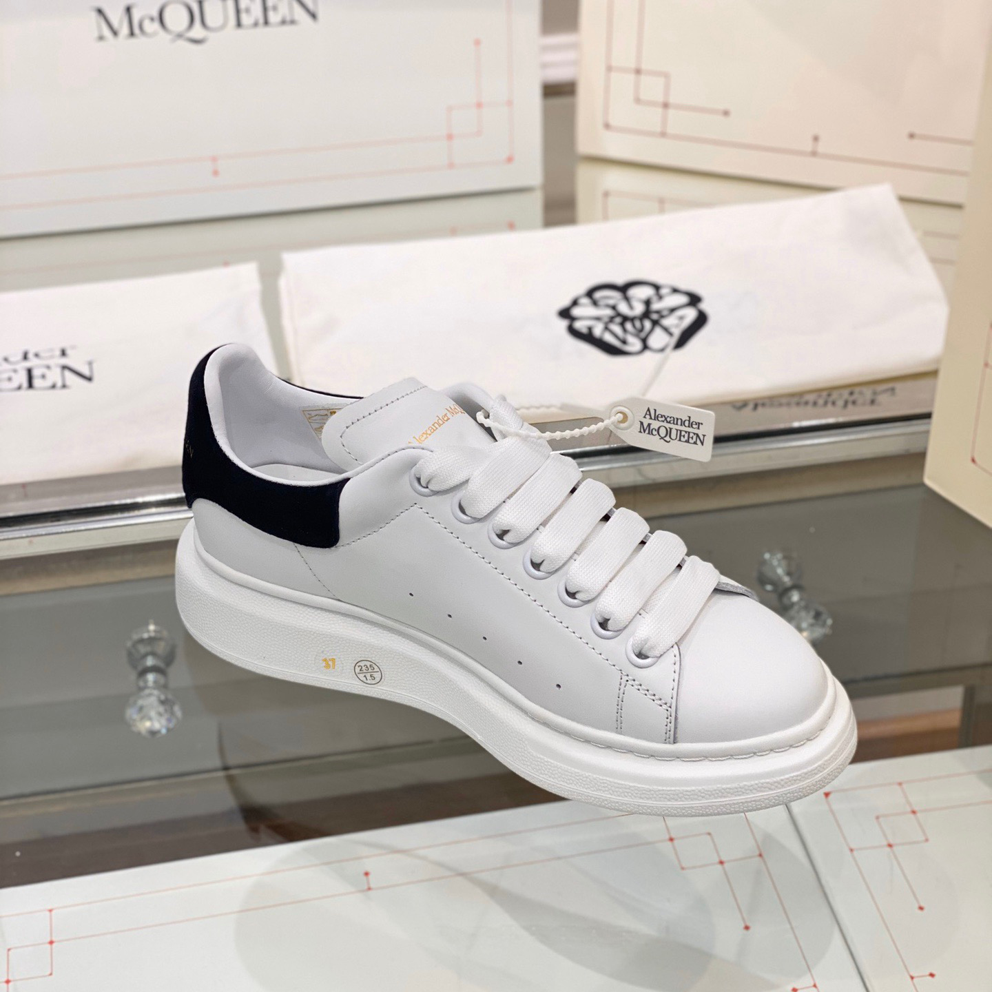 Alexander Mqueen Air Platform Suede Leather Sneakers  - EUR FASHION