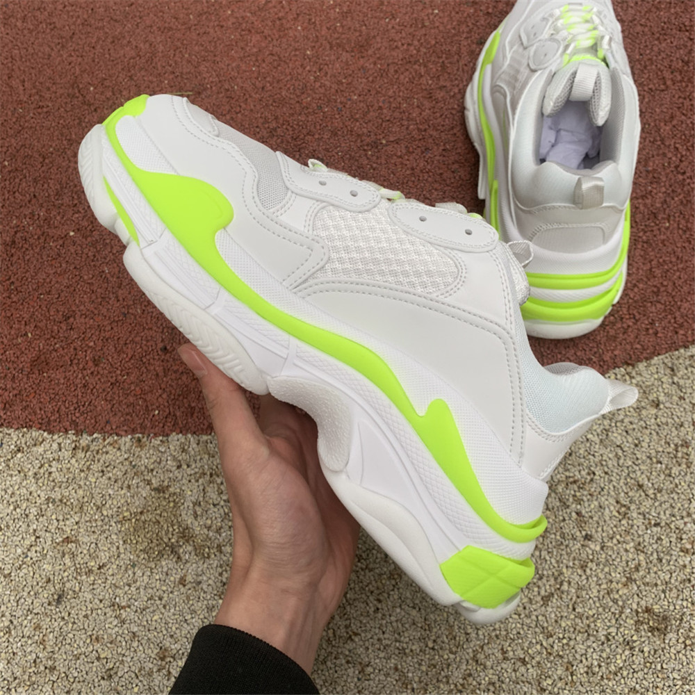 Balenciaga Triple S In  Fluorescent Green And White - EUR FASHION