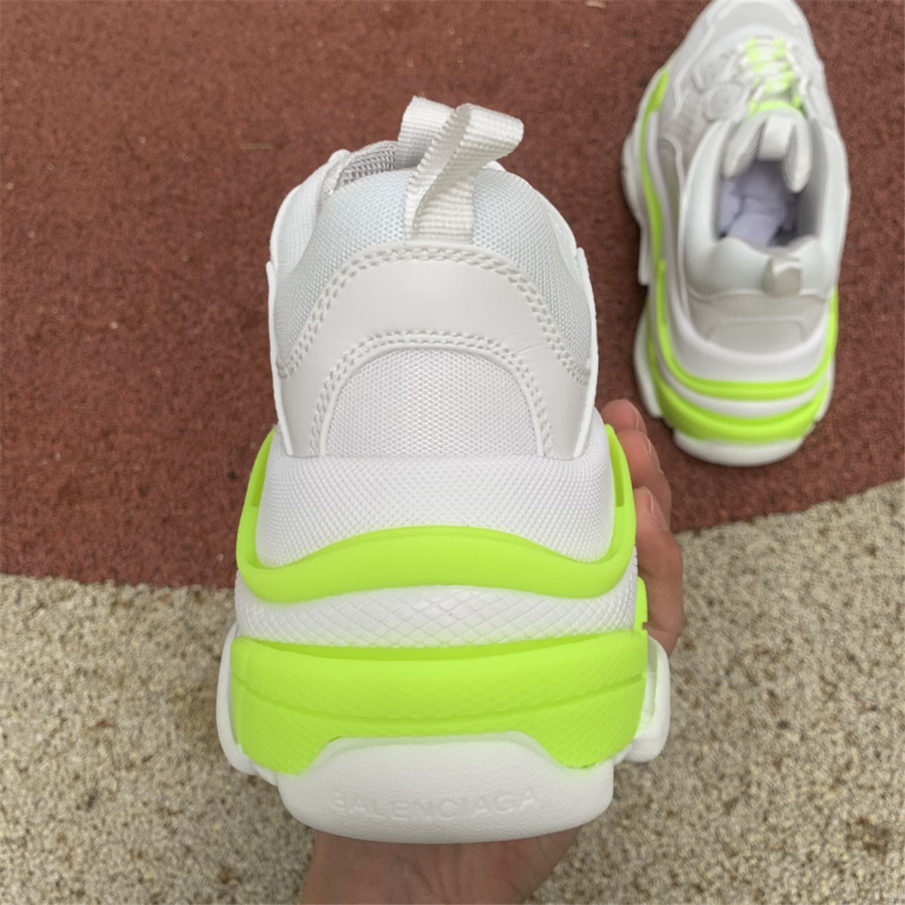Balenciaga Triple S In  Fluorescent Green And White - EUR FASHION