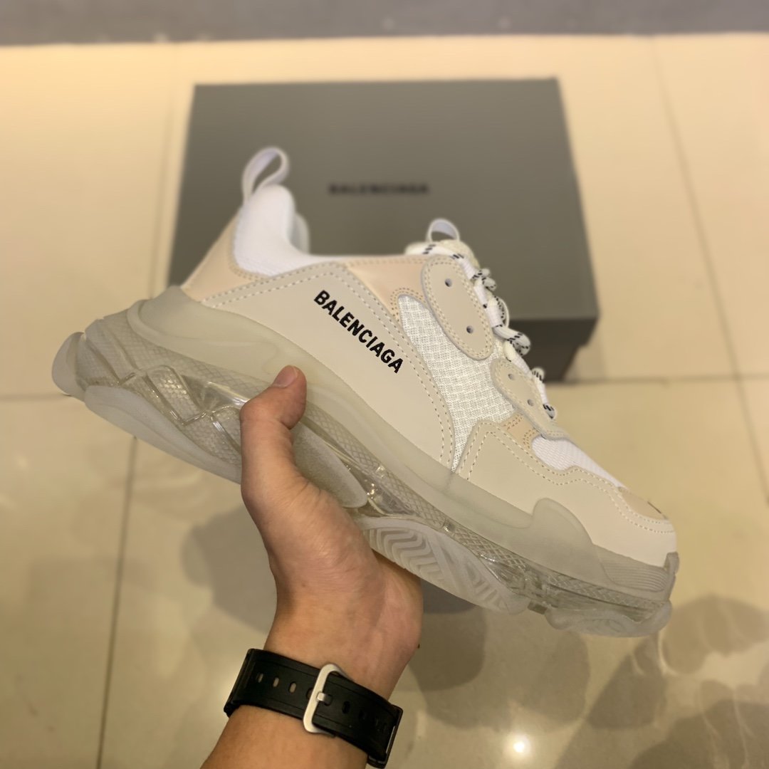 Balenciaga Clear Sole Triple S Trainers White - EUR FASHION