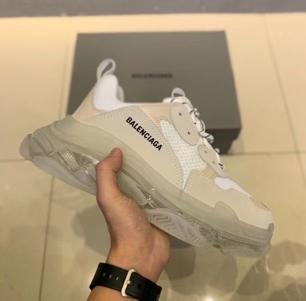 Balenciaga Clear Sole Triple S Trainers White - EUR FASHION