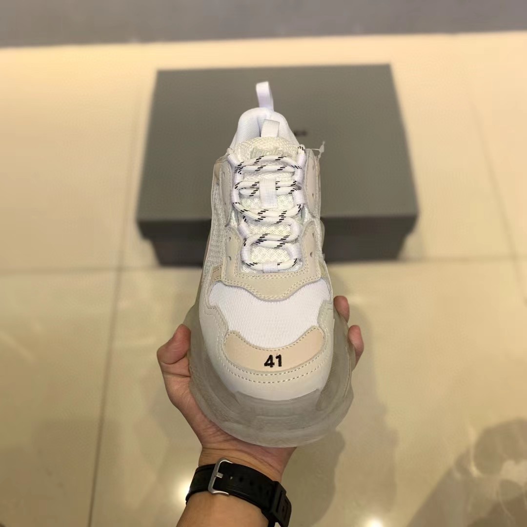 Balenciaga Clear Sole Triple S Trainers White - EUR FASHION