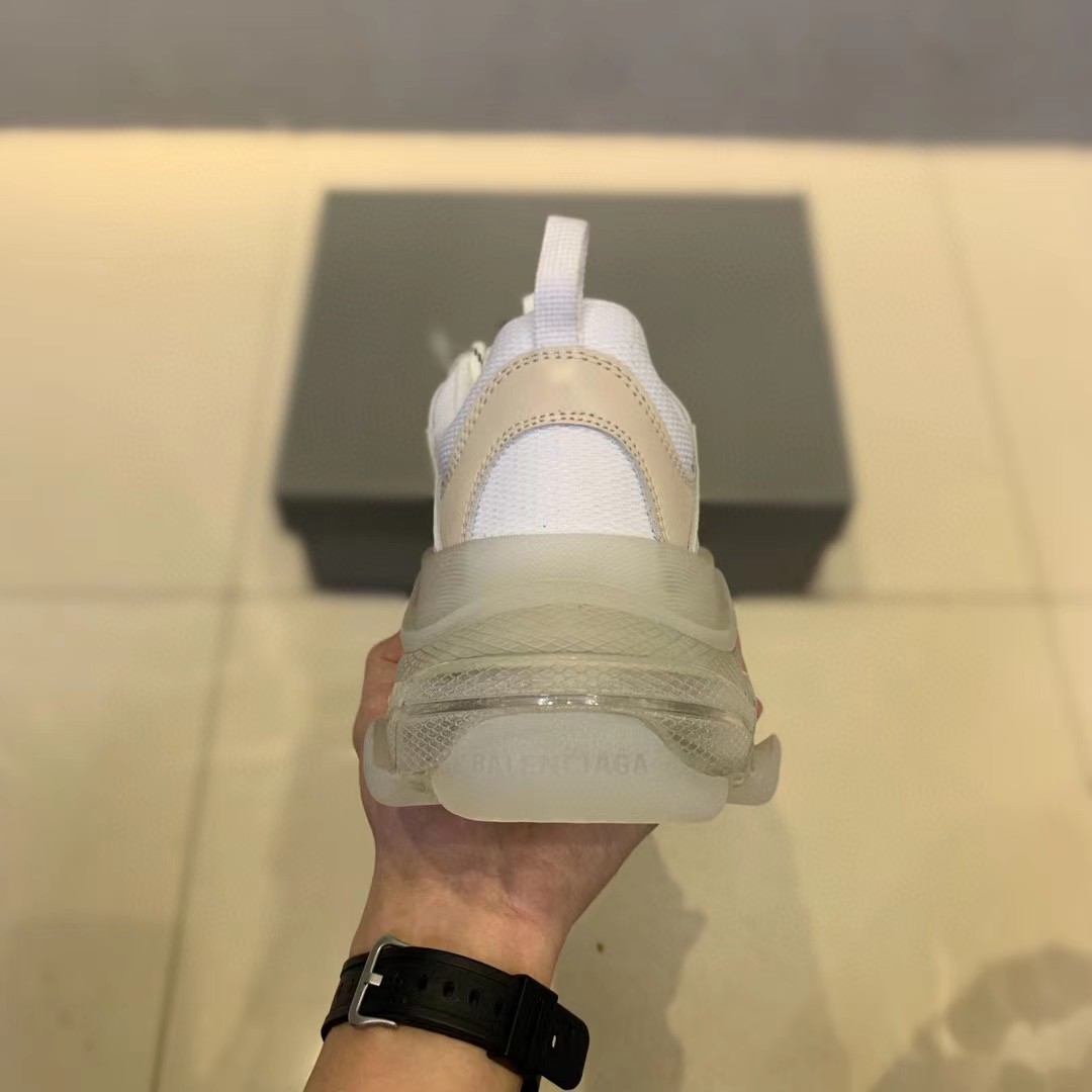 Balenciaga Clear Sole Triple S Trainers White - EUR FASHION