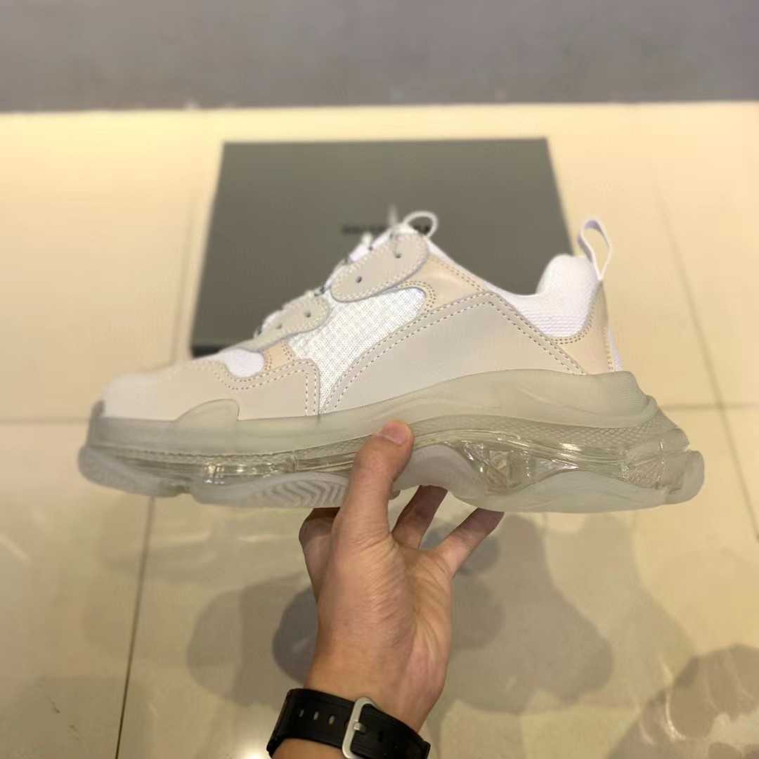 Balenciaga Clear Sole Triple S Trainers White - EUR FASHION