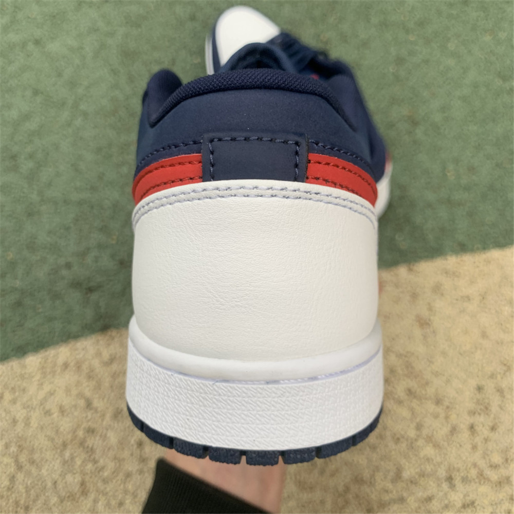 Jordan AJ 1 Low USA White Blue Red Basketball Shoes CZ8454-400 - EUR FASHION