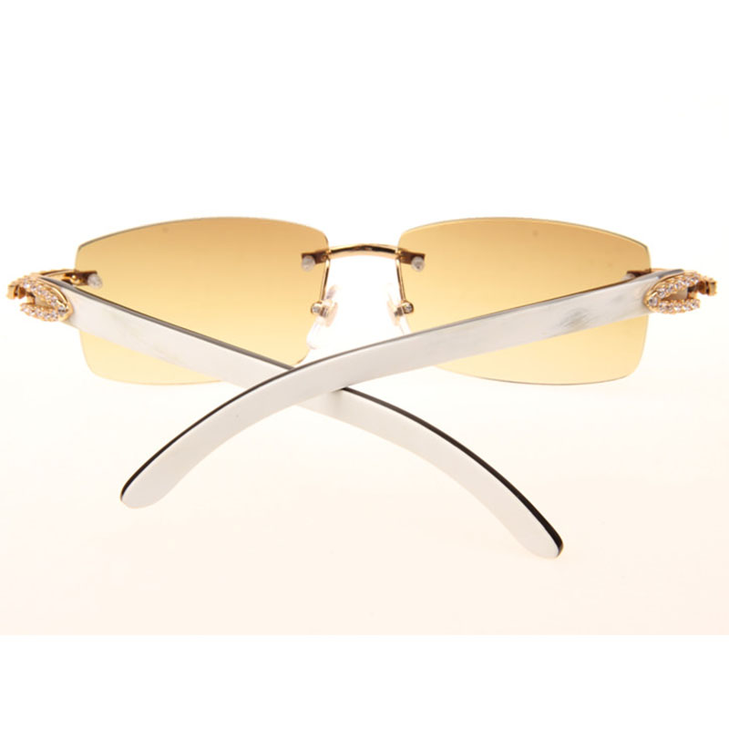 Cartier  3524012 Black And White Buffalo Big Lens Sunglasses In   Gold - EUR FASHION