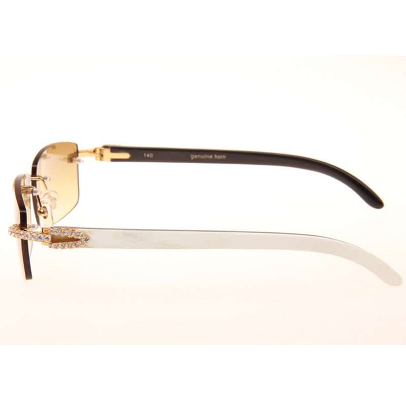 Cartier  3524012 Black And White Buffalo Big Lens Sunglasses In   Gold - EUR FASHION