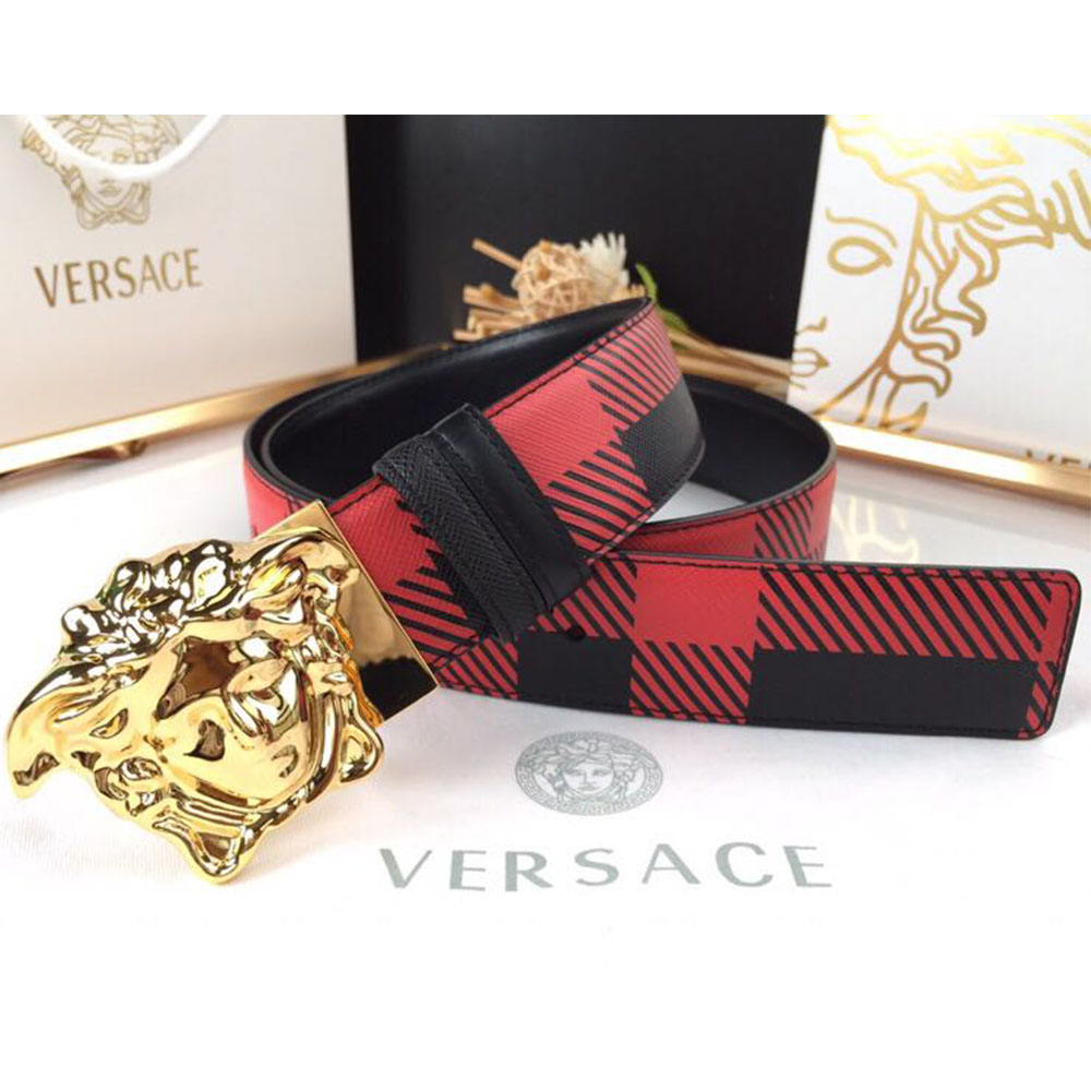 Versace Medusa Reversible Gold Buckle Leather Belt - EUR FASHION