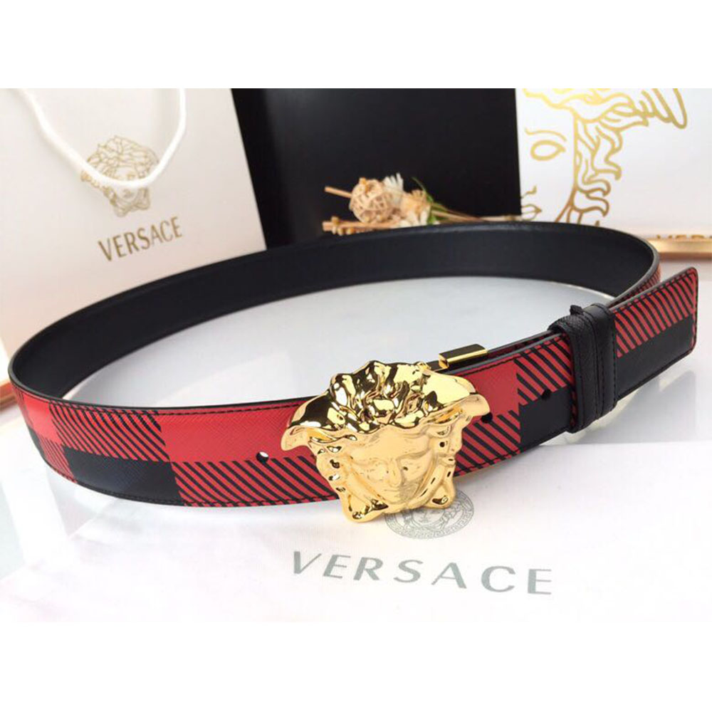 Versace Medusa Reversible Gold Buckle Leather Belt - EUR FASHION