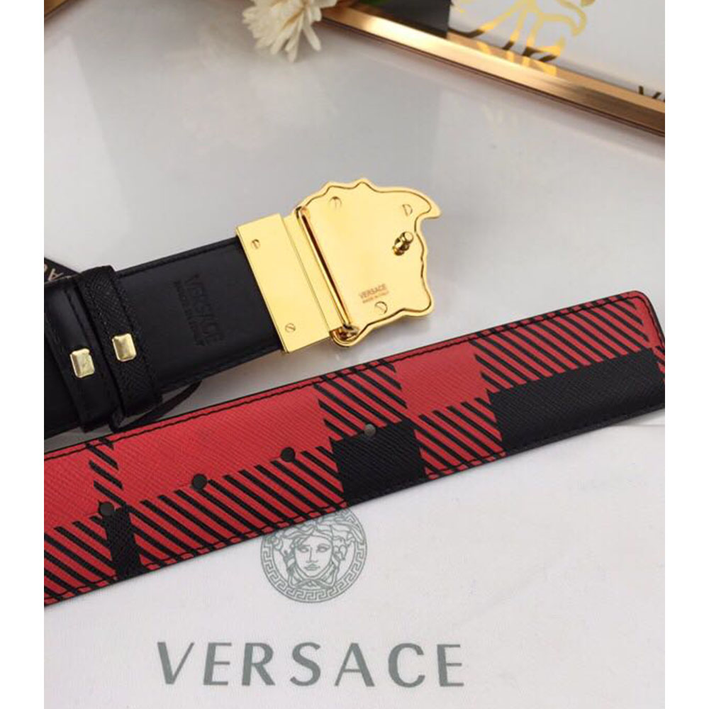 Versace Medusa Reversible Gold Buckle Leather Belt - EUR FASHION