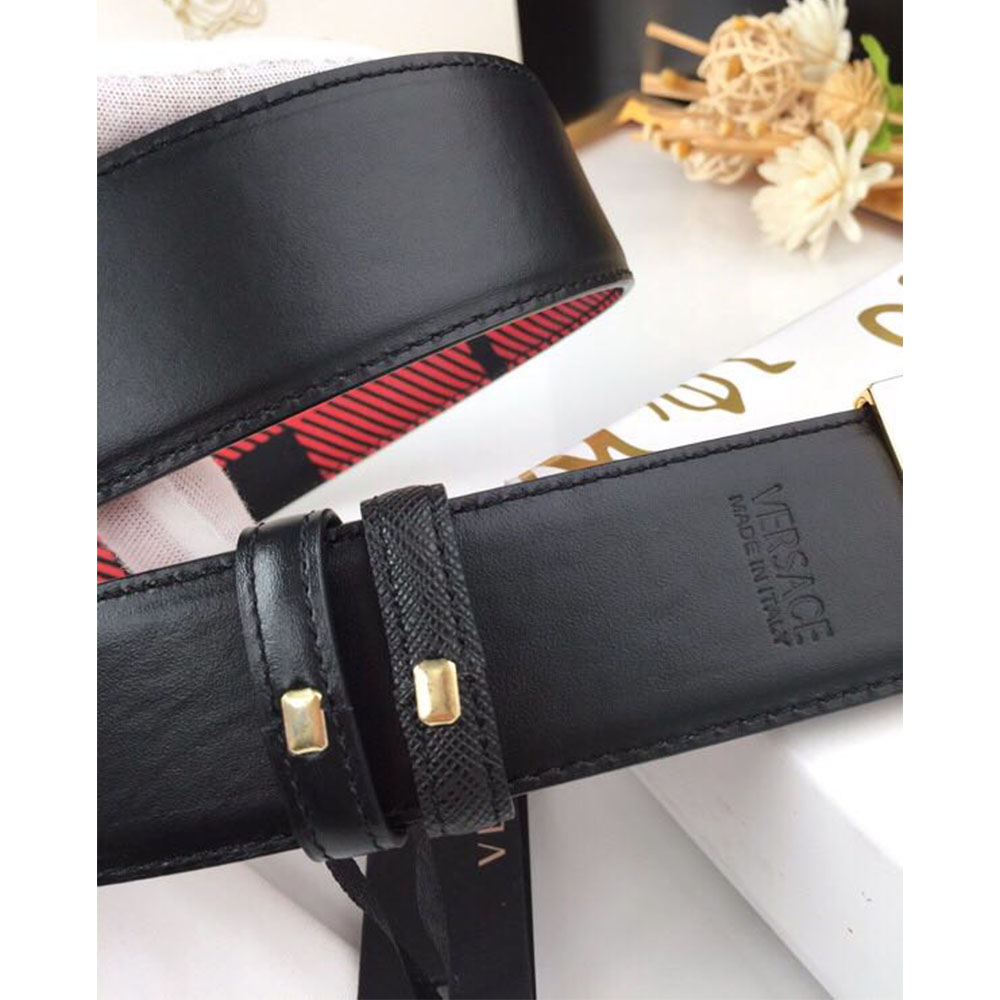 Versace Medusa Reversible Gold Buckle Leather Belt - EUR FASHION