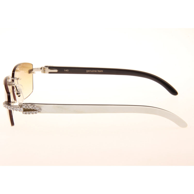Cartier  3524012 Black And White Buffalo Big Lens Sunglasses In  Silver - EUR FASHION