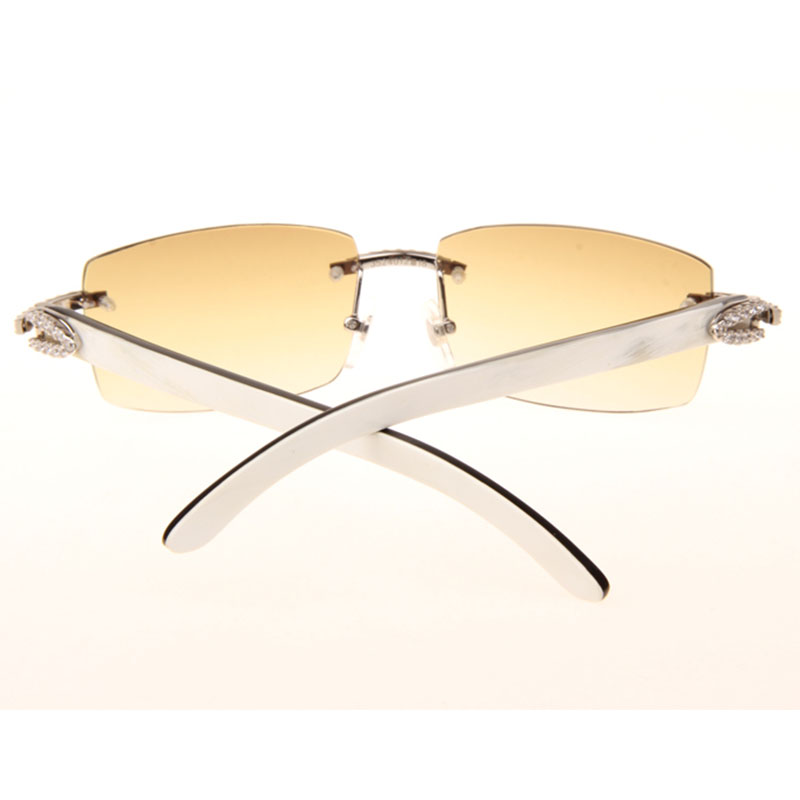 Cartier  3524012 Black And White Buffalo Big Lens Sunglasses In  Silver - EUR FASHION