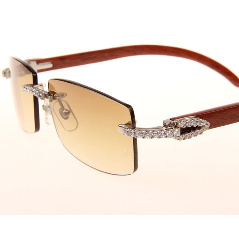 Cartier 3524012 Diamond Wood Sunglasses In Silver - EUR FASHION