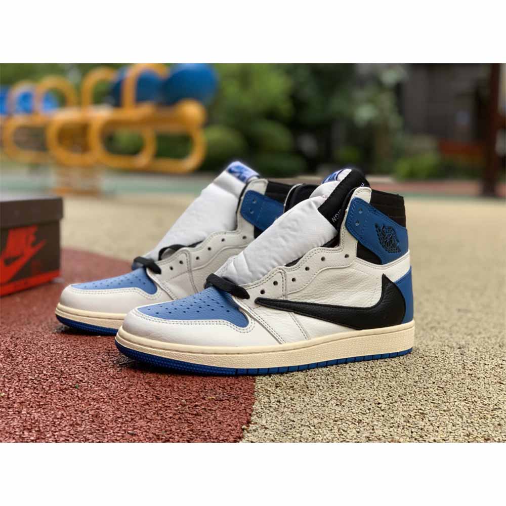 Jordan Travis Scott X Fragment X AJ1 High OG SP “Military Blue” - EUR FASHION