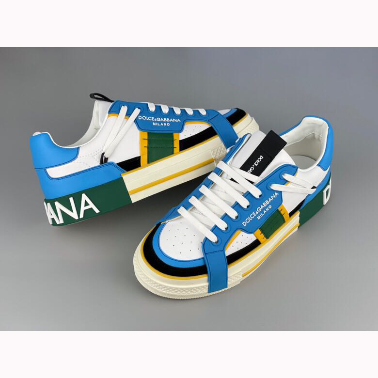 Dolce & Gabbana Calfskin 2Zero Custom Sneakers In Blue - EUR FASHION