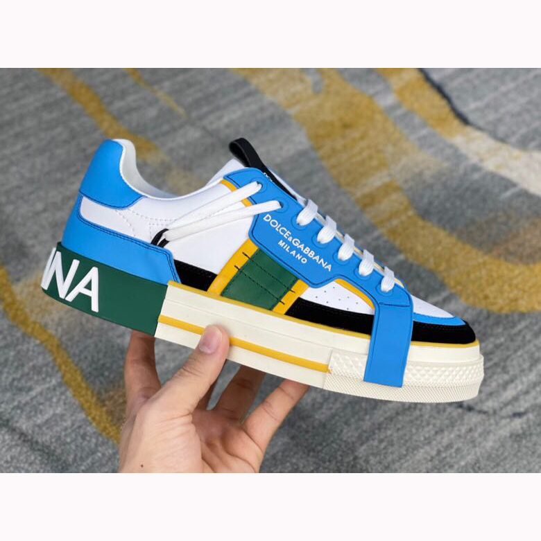 Dolce & Gabbana Calfskin 2Zero Custom Sneakers In Blue - EUR FASHION