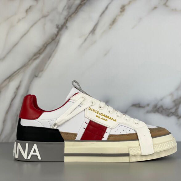 Dolce & Gabbana Calfskin 2Zero Custom Sneakers In Red - EUR FASHION