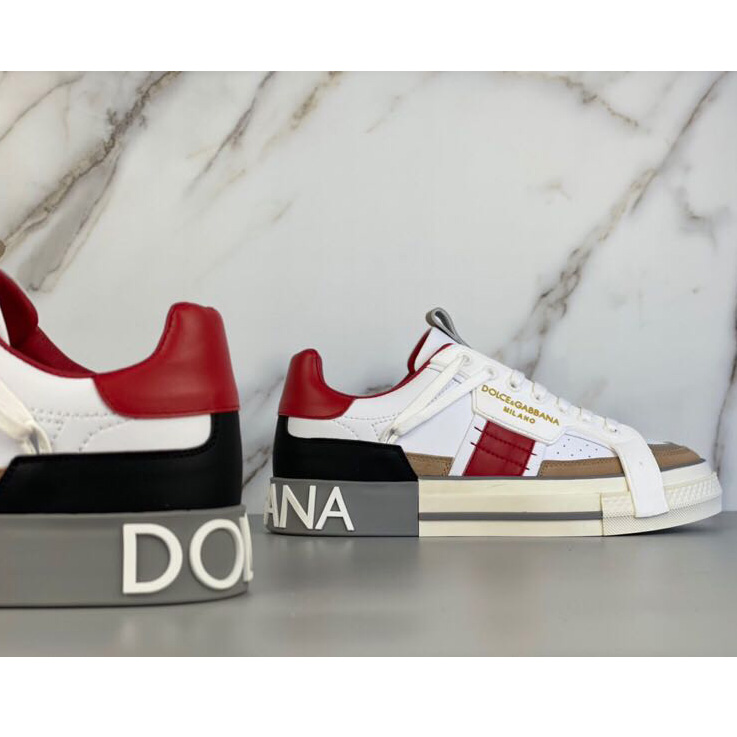 Dolce & Gabbana Calfskin 2Zero Custom Sneakers In Red - EUR FASHION